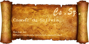 Csanády Szilvia névjegykártya